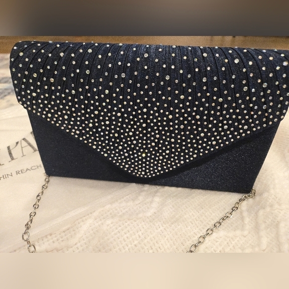 None Handbags - Blue Studded Women's Evening Bag NWOT